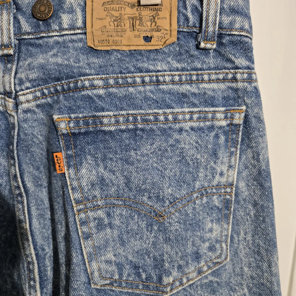 🏠 Vintage Levi's Orange Tab Acid Wash Denim Jeans Size 34X32. (40552 0209)